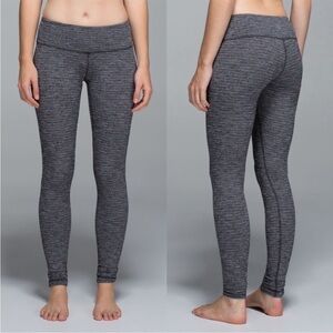 lululemon | Wunder Under Pant Coco Pique Black Leggings size 4